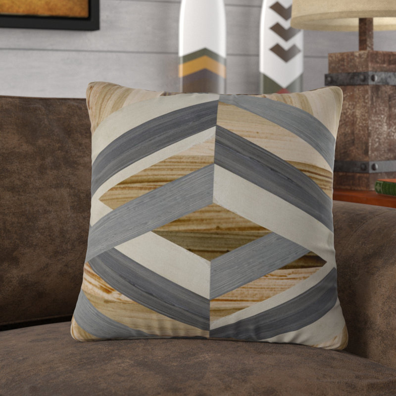 Union Rustic Tockington Geometric Inlay II Decorative Throw Pillow